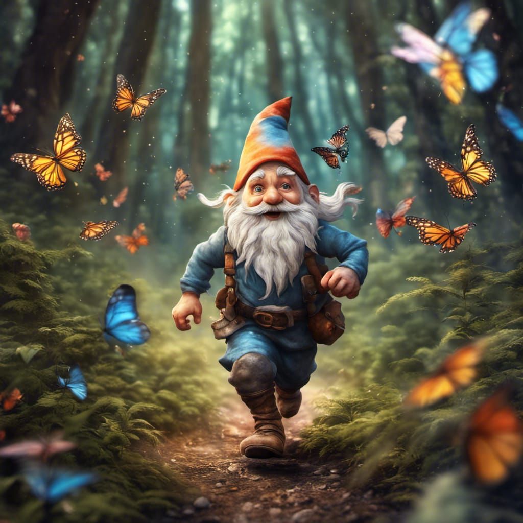 He loves running with butterflies  by @Benjamin