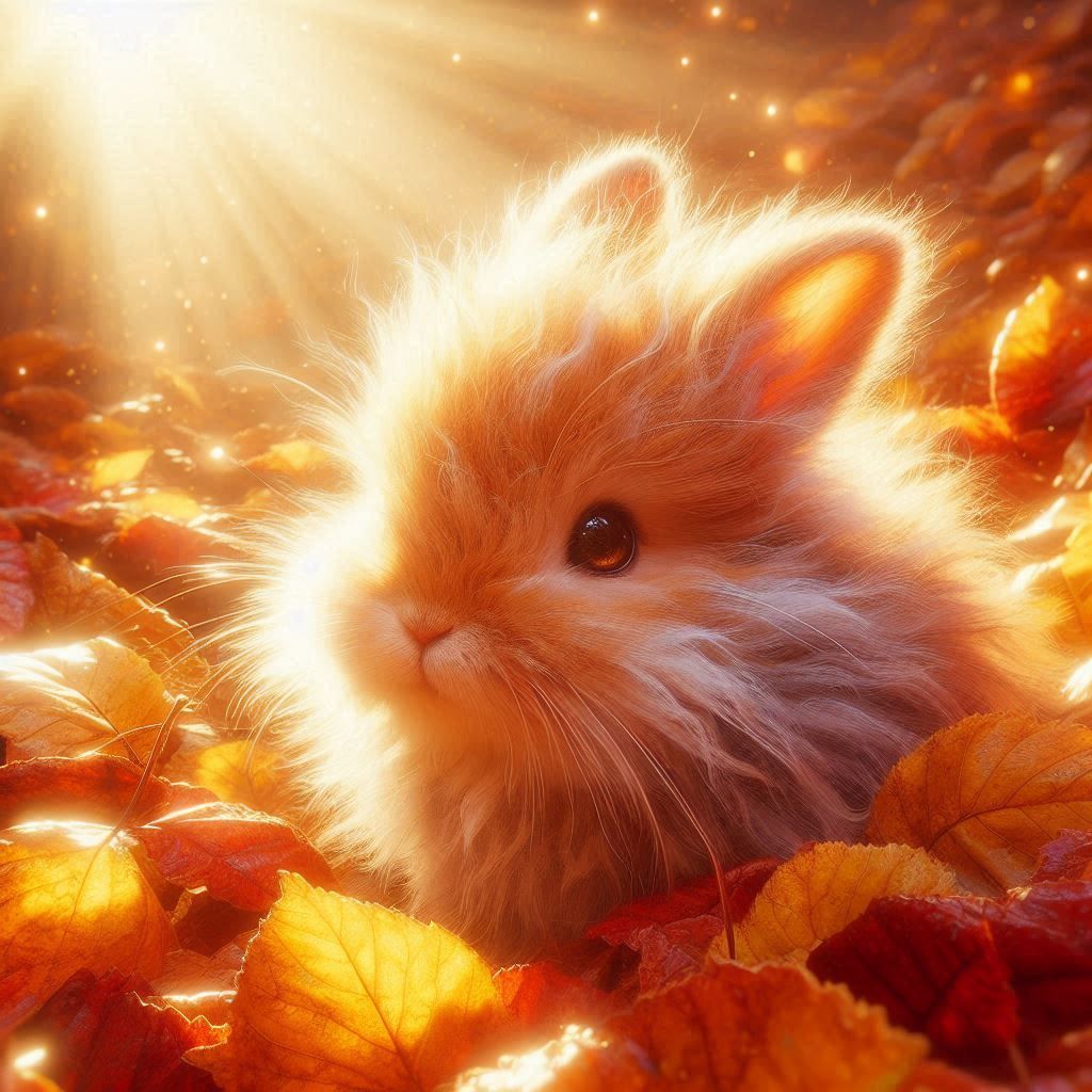 Cute Bunny in Autumn