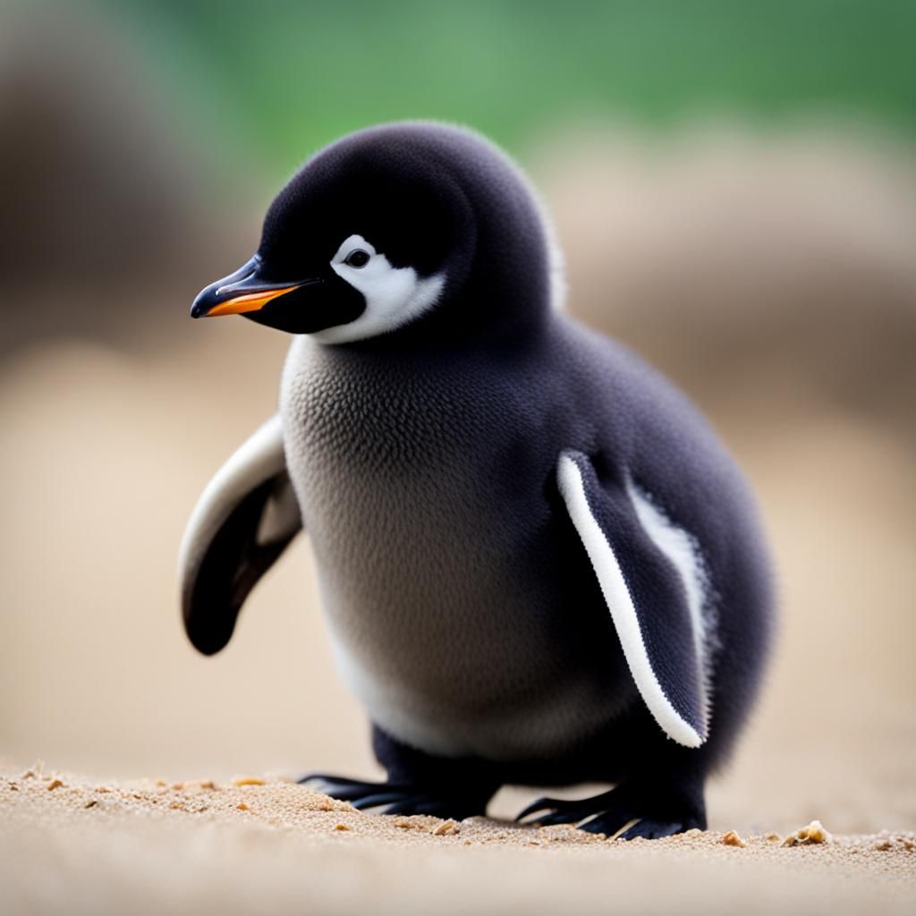 a new born penguin