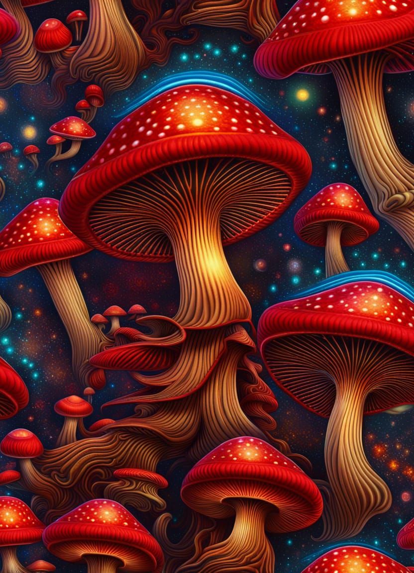 Mushrooms - AI Generated Artwork - NightCafe Creator