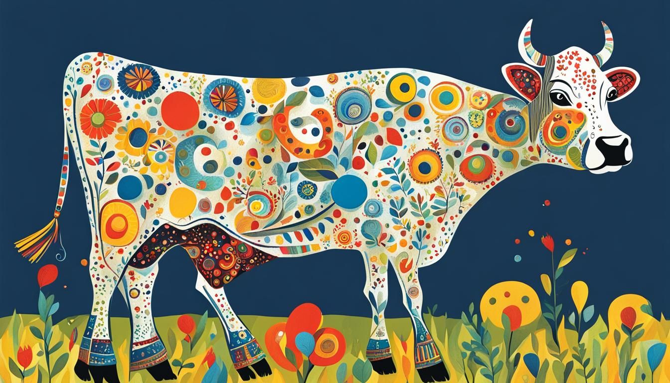 Ukraine Cow, Kids book illustration