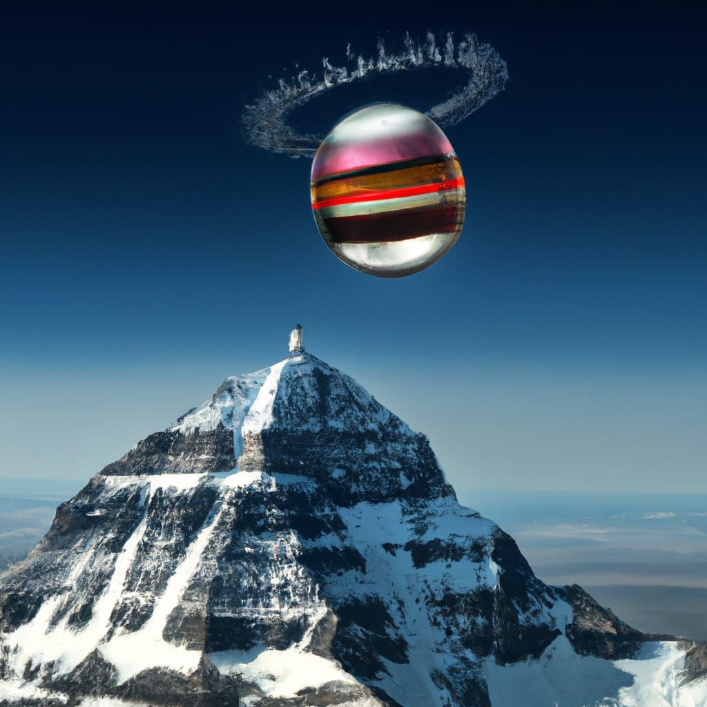 Sacred Mount Kailash spacecraft fly's above the Himalayas
