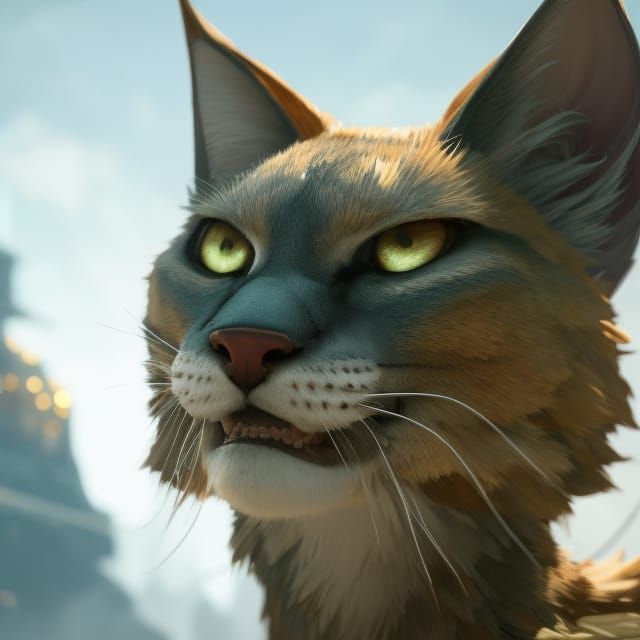 fantasy, tabaxi, khajit, head and shoulders portrait, 8k resolution ...