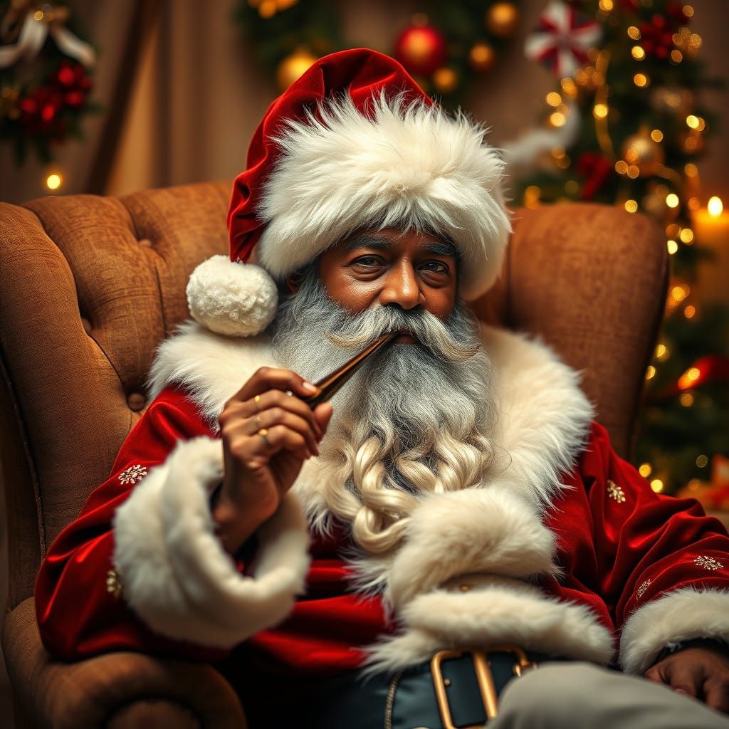 Elegant Santa in Sophisticated Holiday Attire