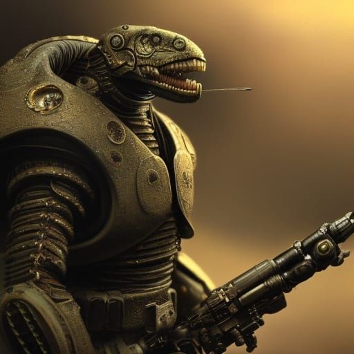 Saurio soldado futurista