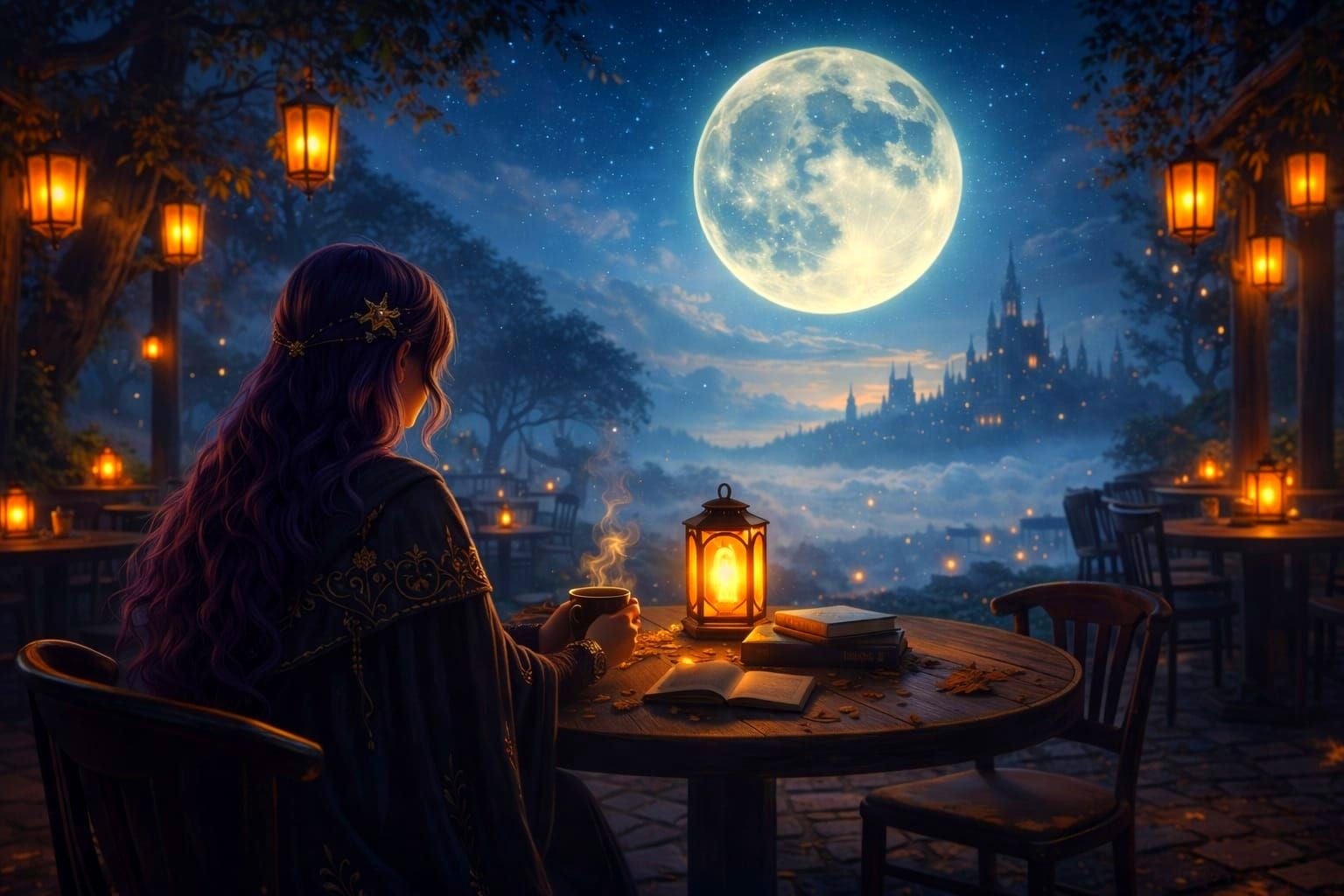 A Café Between Thoughts and Stars  by @The Leycer