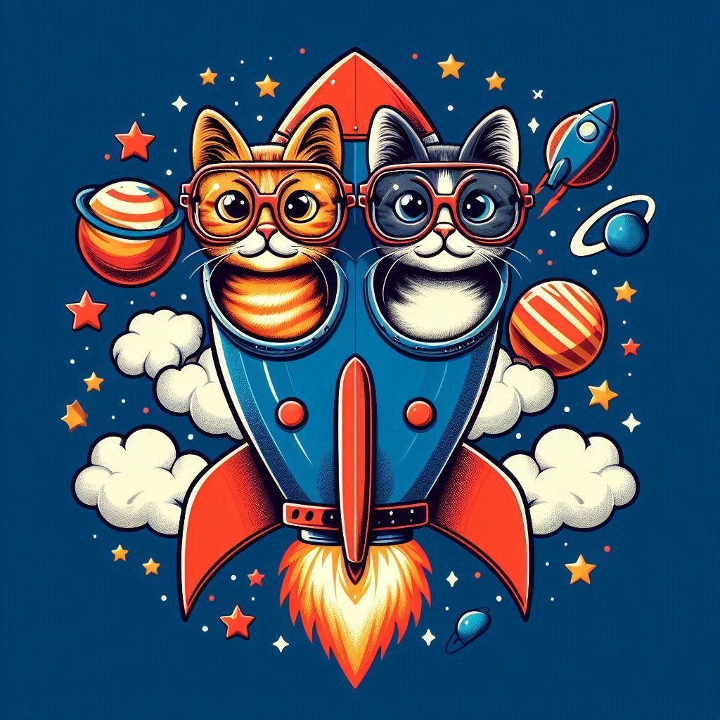 Chats dans l'espace