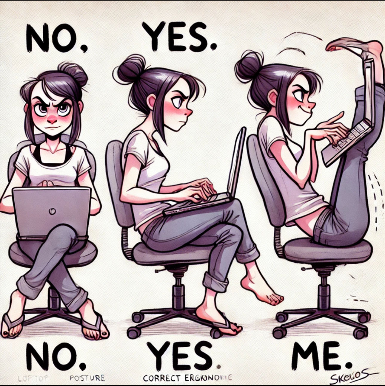 Correct posture position working