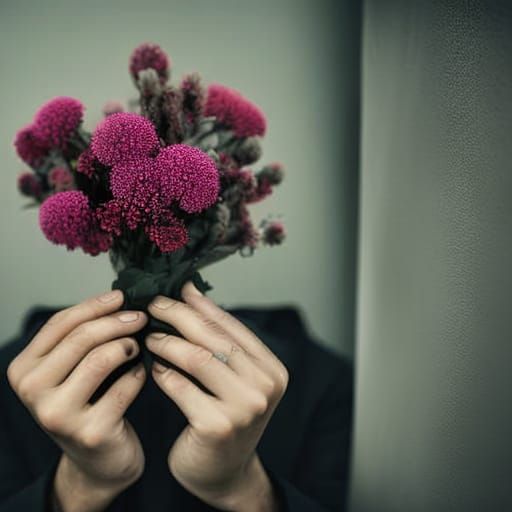 Hands holding flowers  by @Drine