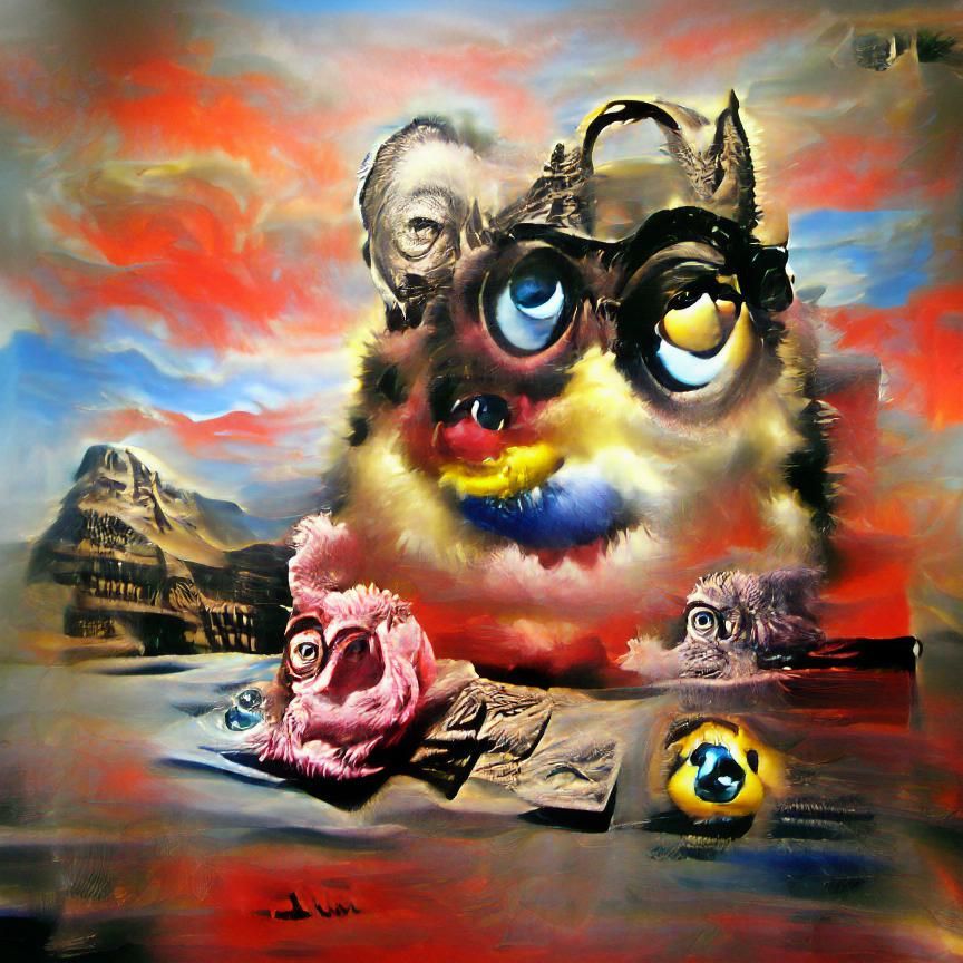 Socialism furby surrealism Salvador Dali matte background me...