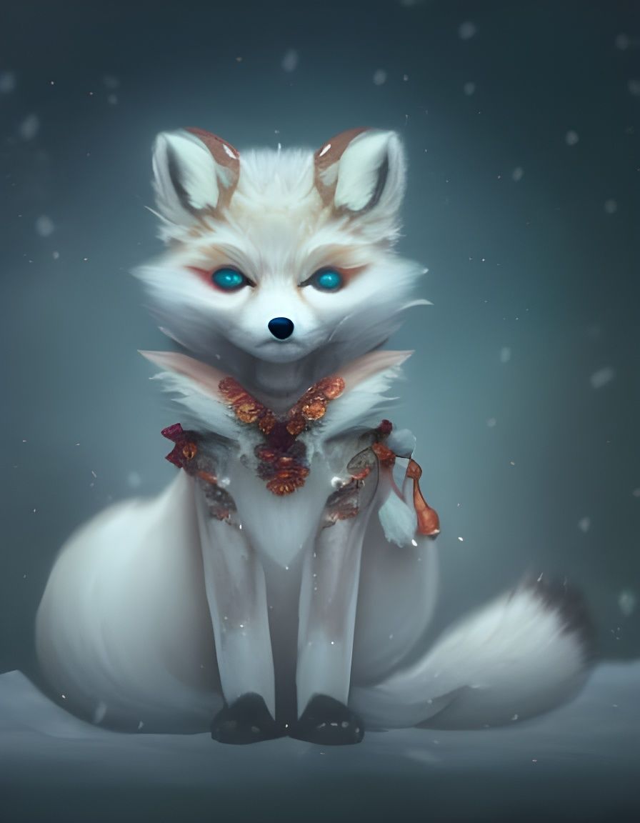 Snow fox   by @Lucy