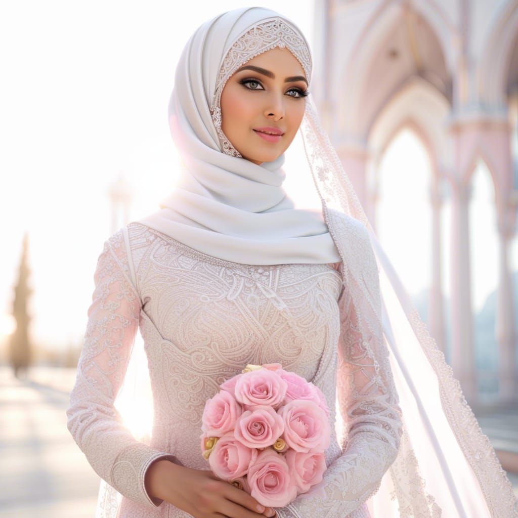 hijab girls and хиджаб image | Wedding dress long sleeve, Muslim wedding  dresses, Long wedding dresses