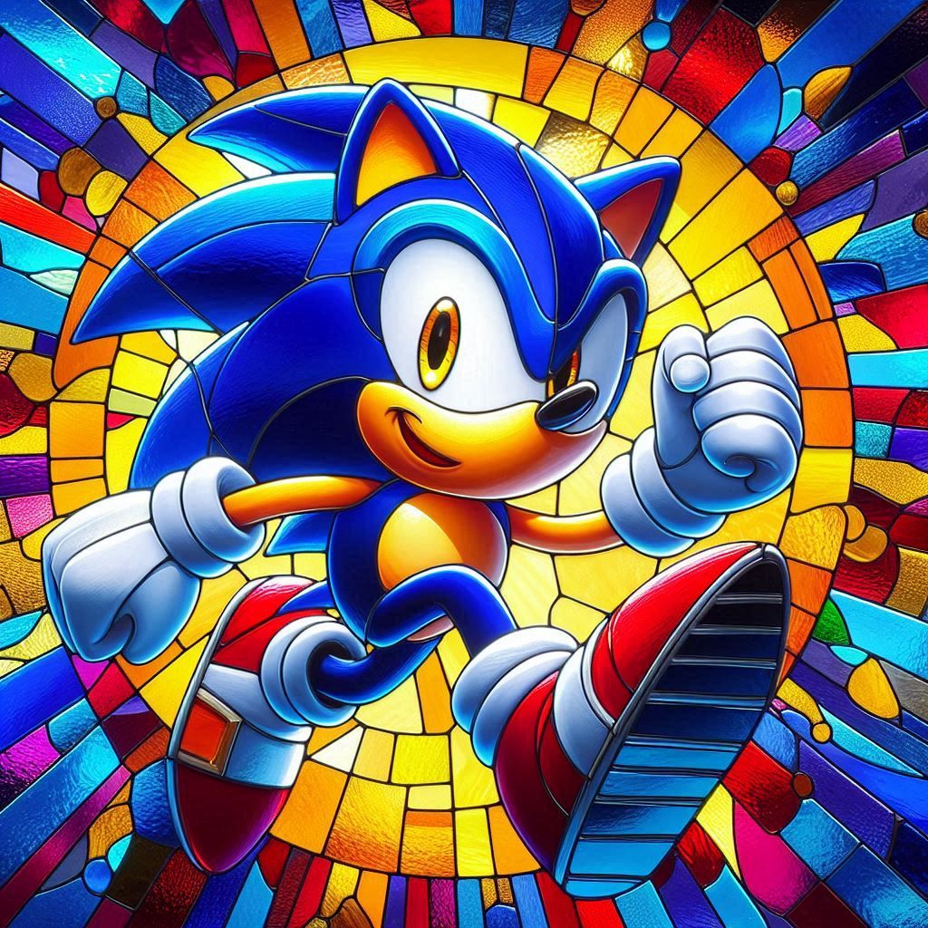 Stained Glass Sonic