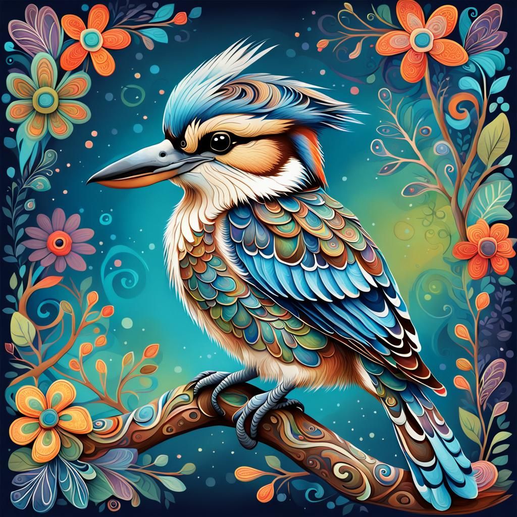 Colorful Kookaburra Bird - AI Generated Artwork - NightCafe Creator