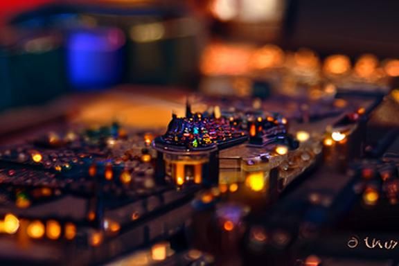 bird's eye view of the city Paris at night
