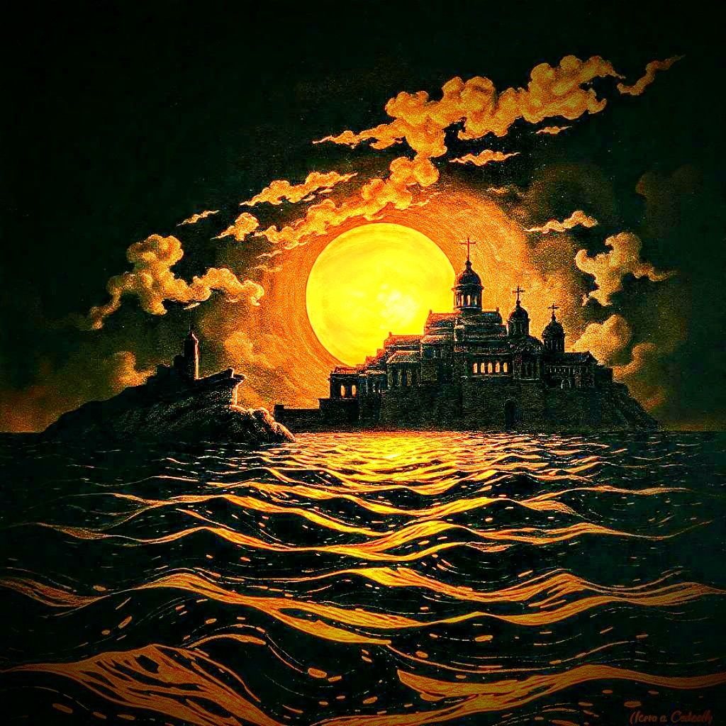 Wood-engraved illustration in the style of Paul Gustave Louis Christophe Doré