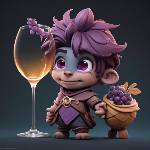 Crying Grapes Holding Hands: Pixar-Inspired 3D Art