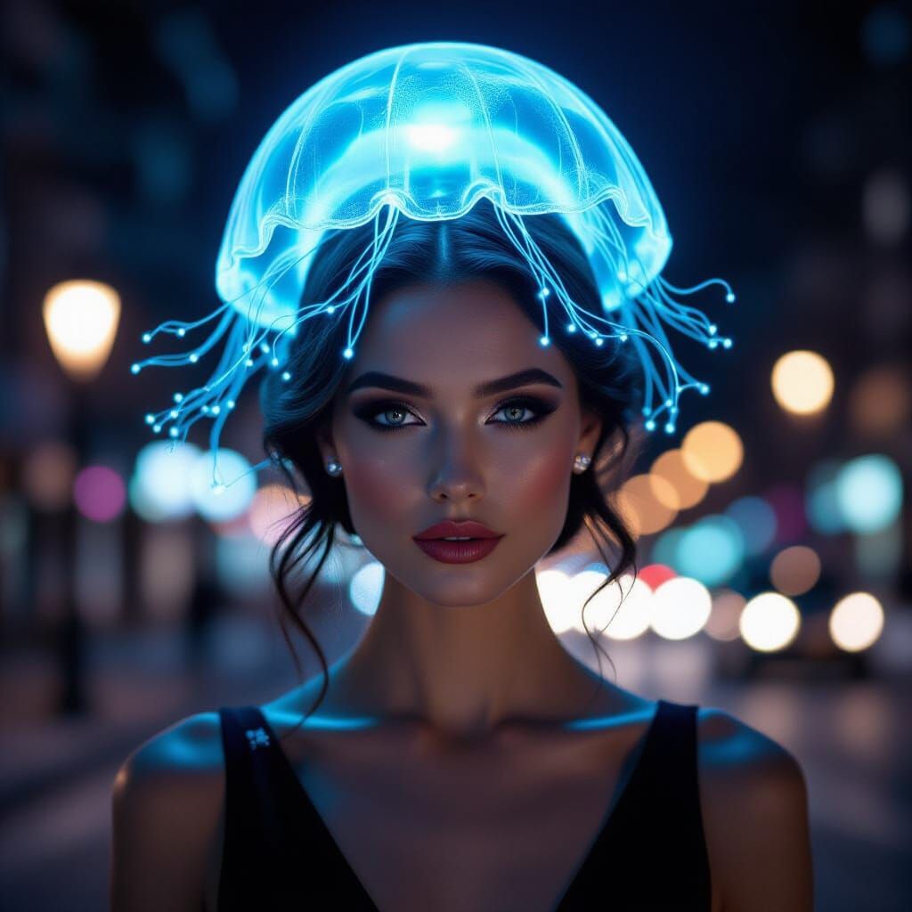 Bioluminescent Jellyfish Hat