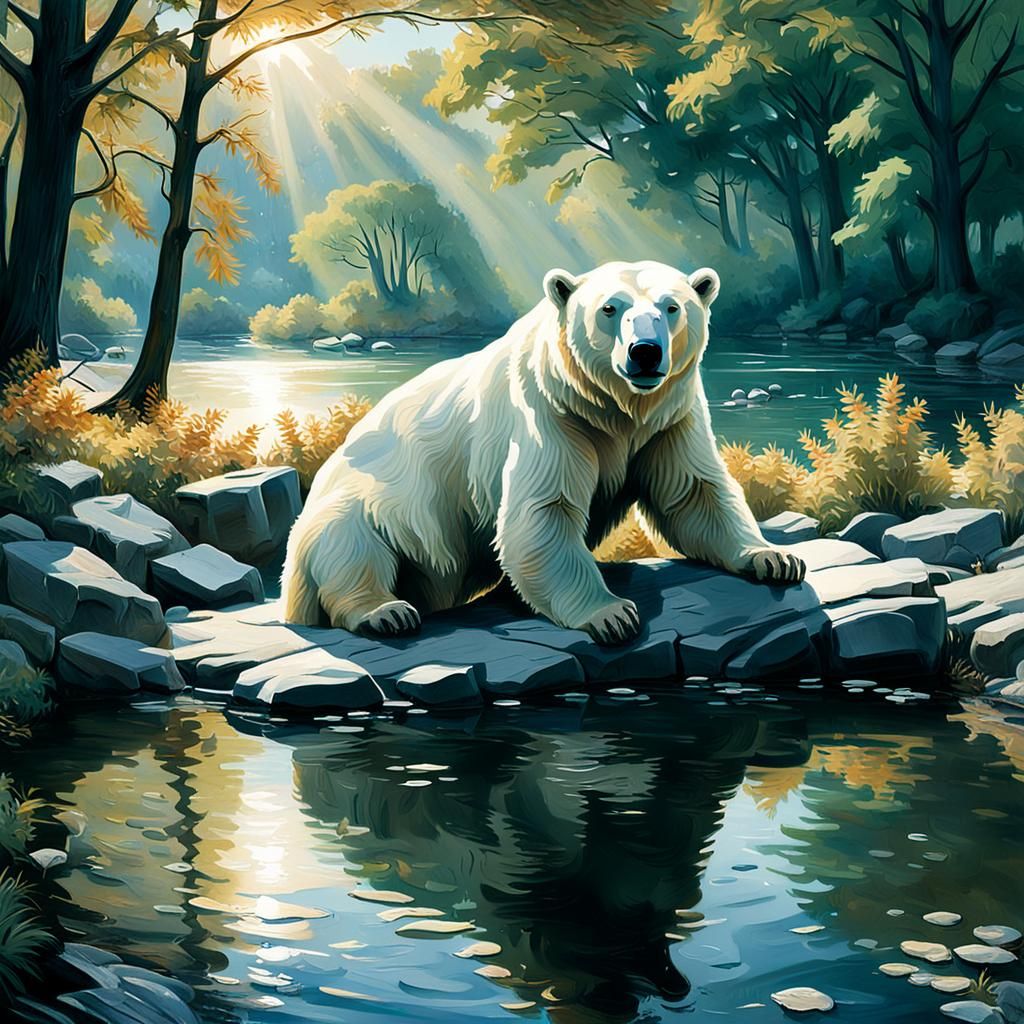 Polar Bear Washes in Central Park: Academic Realism