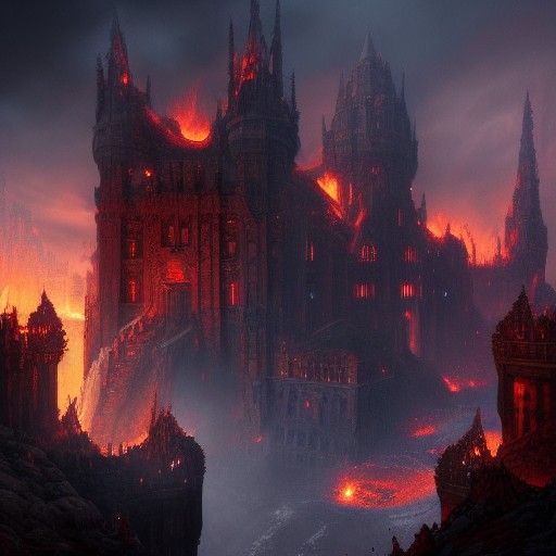 Castle in Hell - AI Generated Artwork - NightCafe Creator