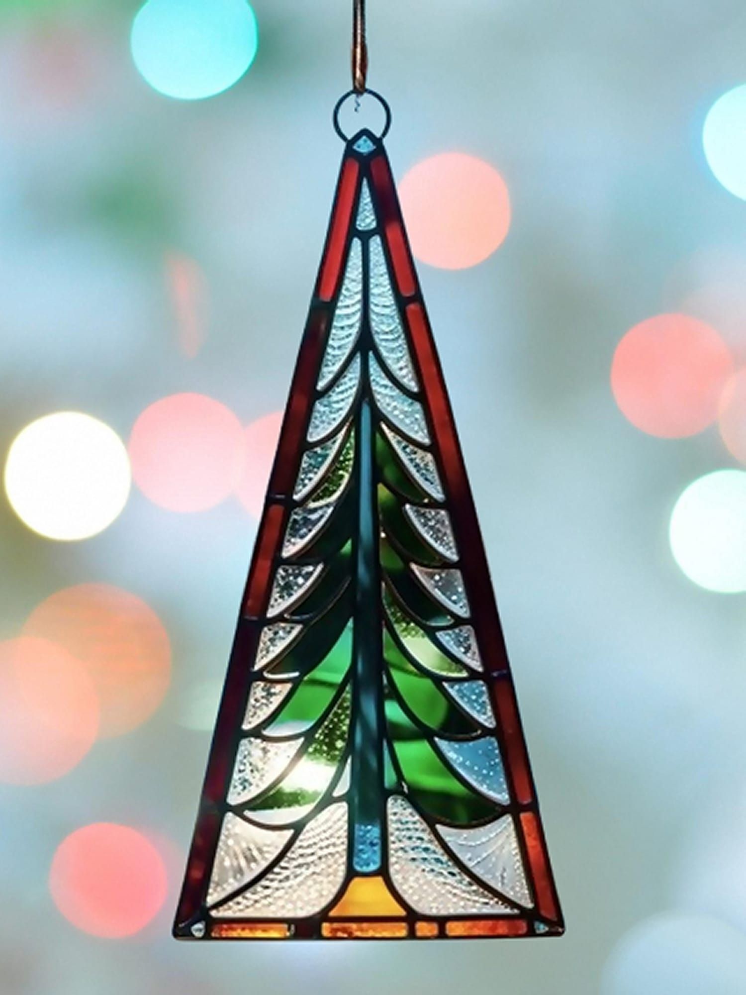 Stained-glass Suncatcher of a Fir Tree