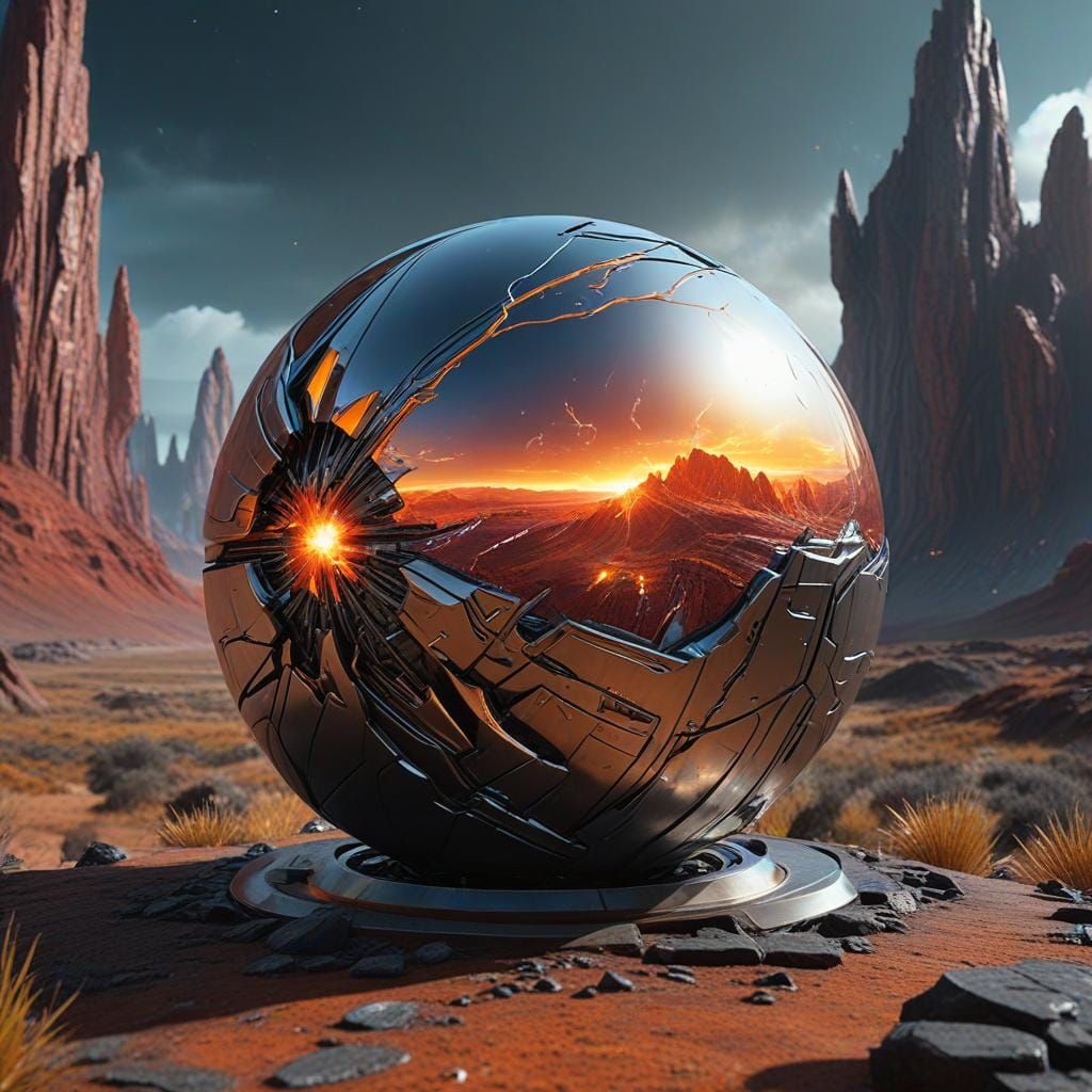 Alien metal sphere