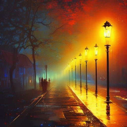 Streetlights - AI Generated Artwork - NightCafe Creator