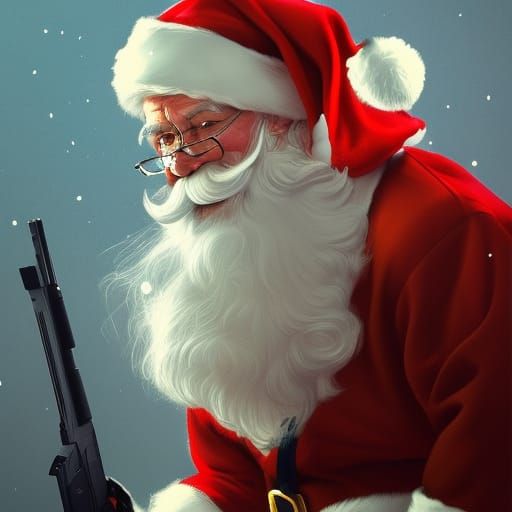 santa with a gun!! - AI Generated Artwork - NightCafe Creator