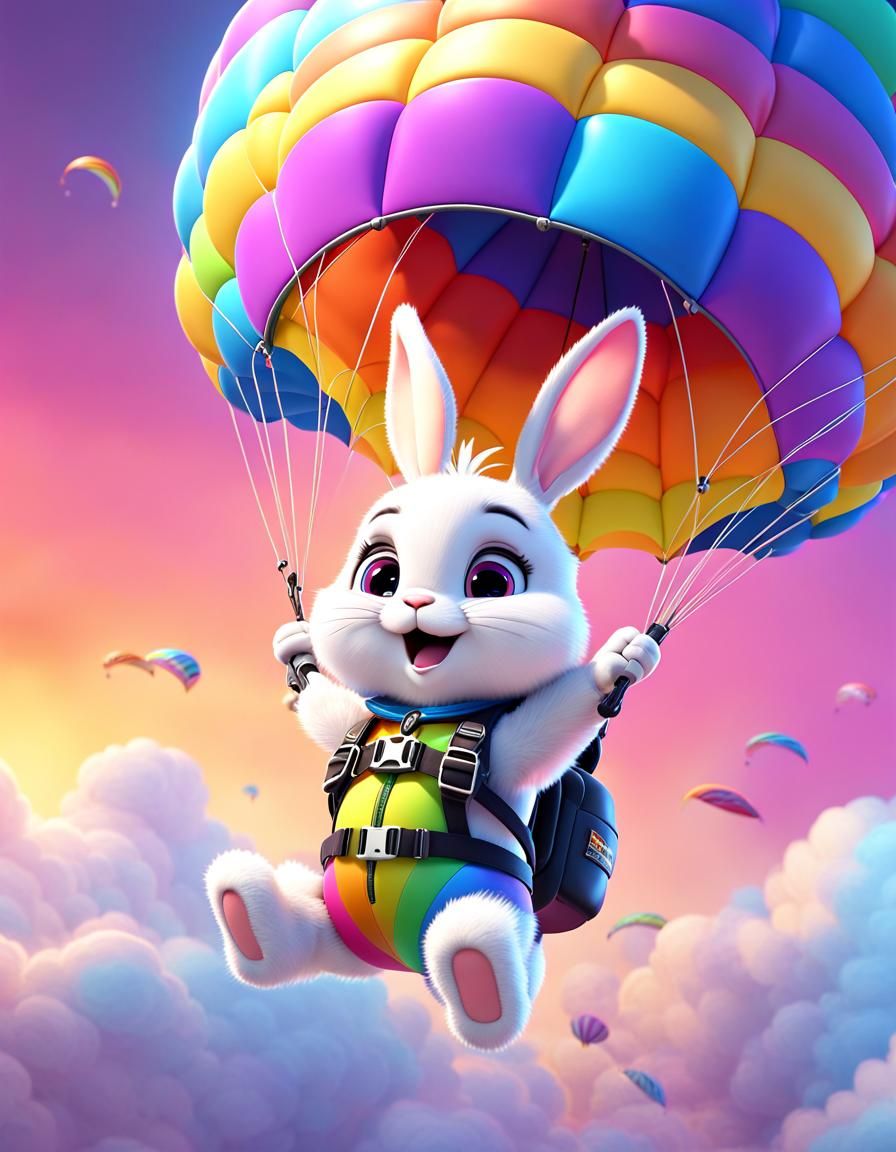 bunny skydiving  by @Sandra Al