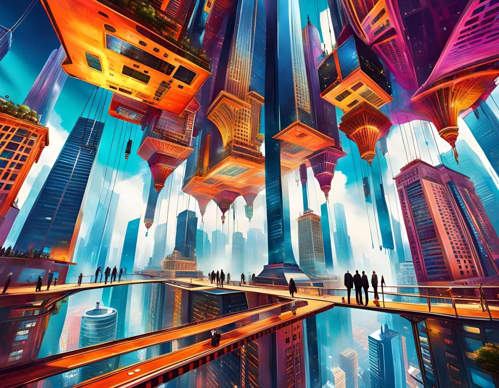 Reality bending City  by @Skullvia