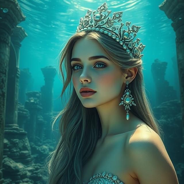 A BEAUTIFUL MERMAID PORTRAIT GIRL WITH LONG HAIR AND PRETTY ...