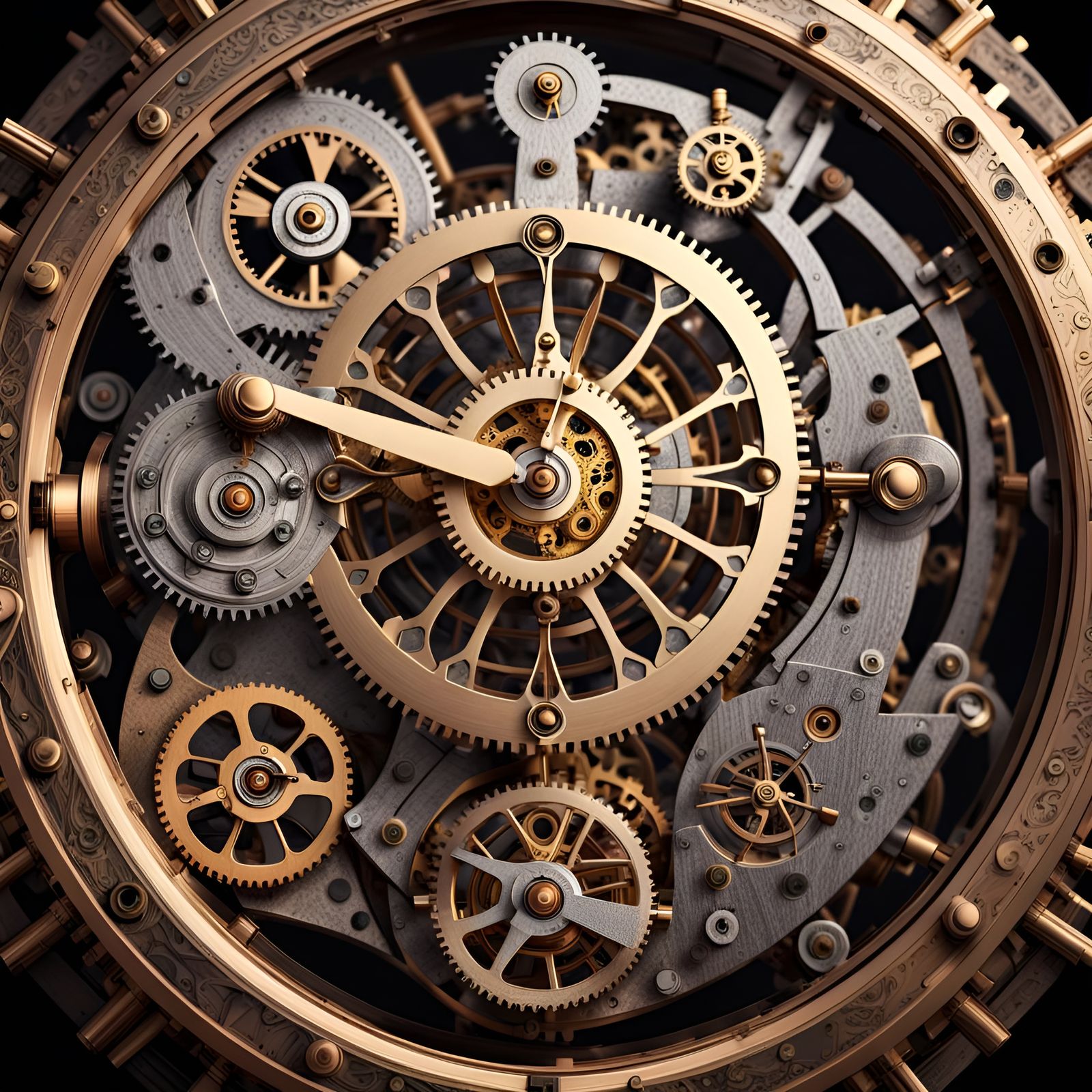 Intricate clock mechanism, ultra high details, 8K, steampunk , 3D, high ...