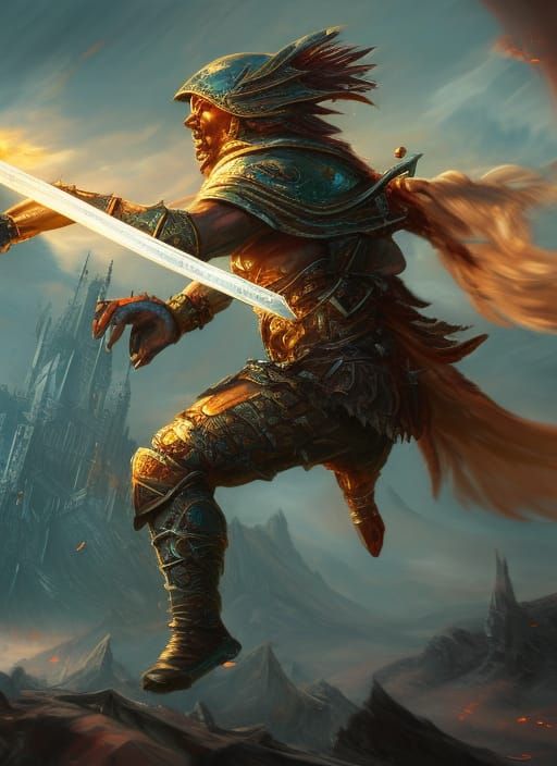 warrior jumping
