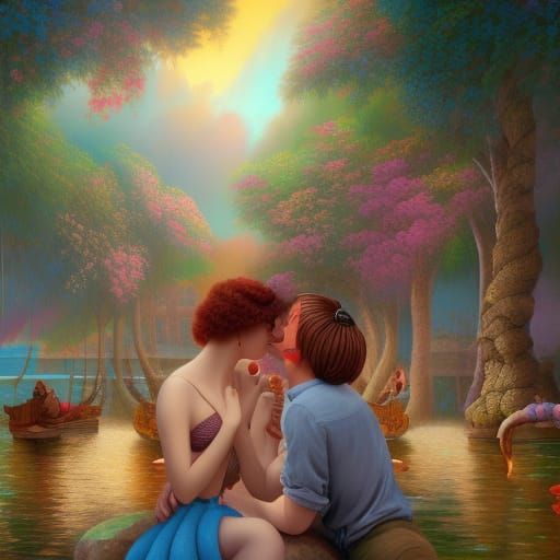 Soft kisses on a summer's day Laughing all our cares away Ju...