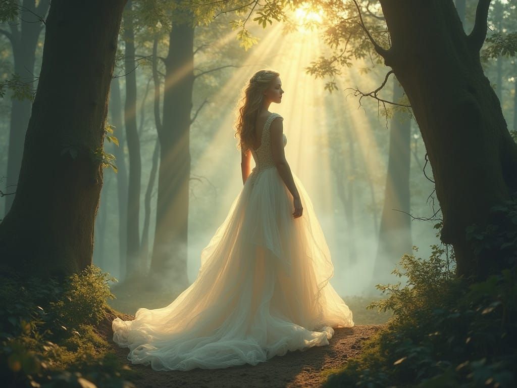 Enchanted Forest Goddess in Mystical Atmosphere