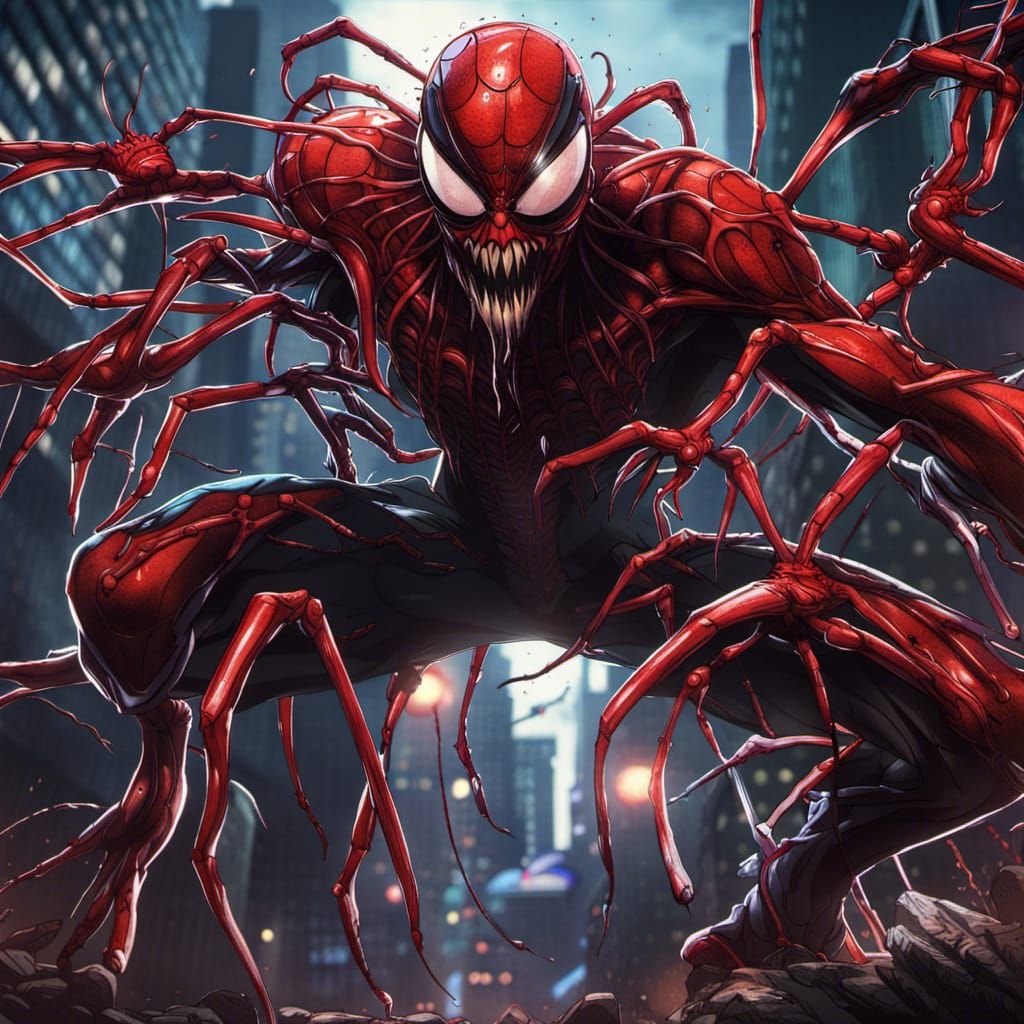 Anime version of maximum carnage from marvel with cool webs and spiders ...