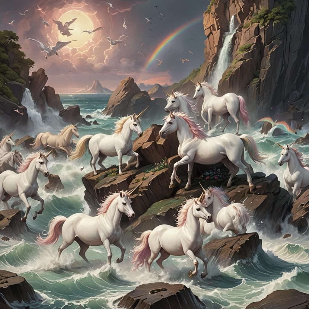 Unicorns love the ocean