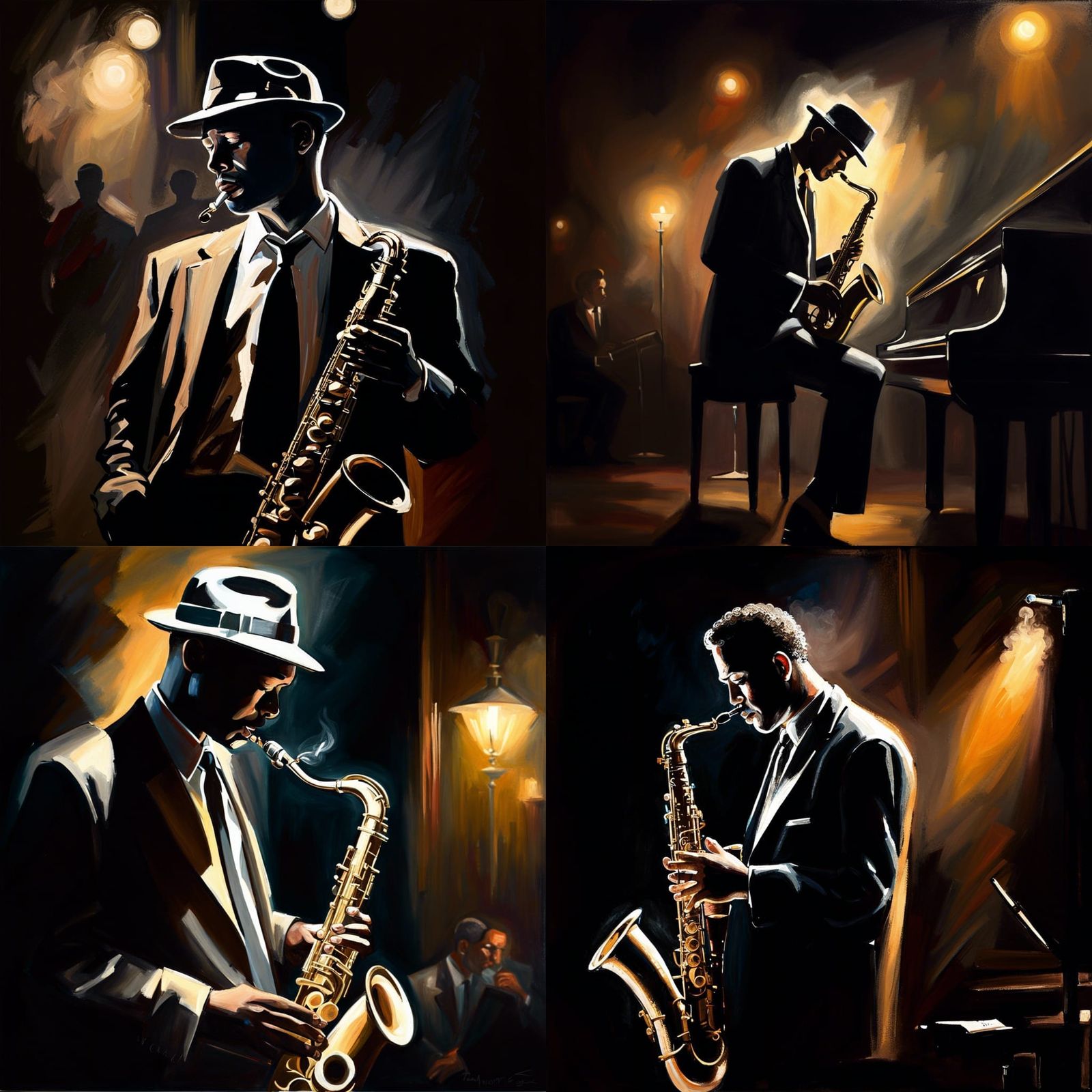 Echoes of Midnight Melodies: Saxophone Solace - AI Generated Artwork ...