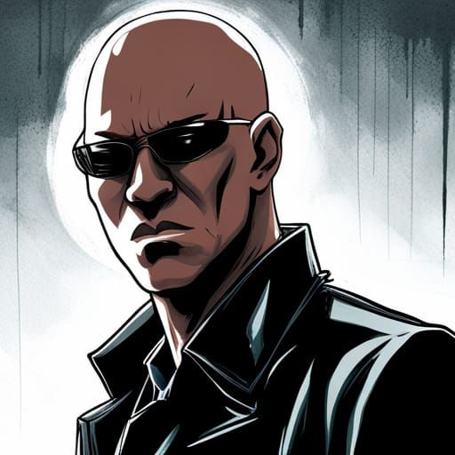 Animated depiction of neo from the matrix in anime art style, studio ghibli  on Craiyon