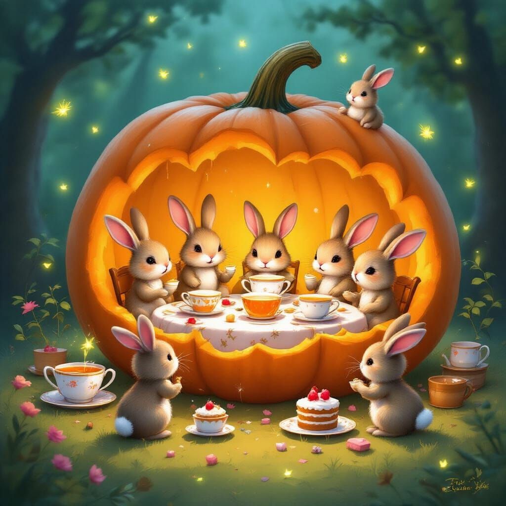 Autumn Tea Party  by @NectarinePie