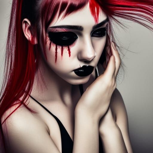 beautiful emo woman - AI Generated Artwork - NightCafe Creator