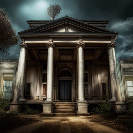 Inside an Old rundown, haunted plantation style mansion