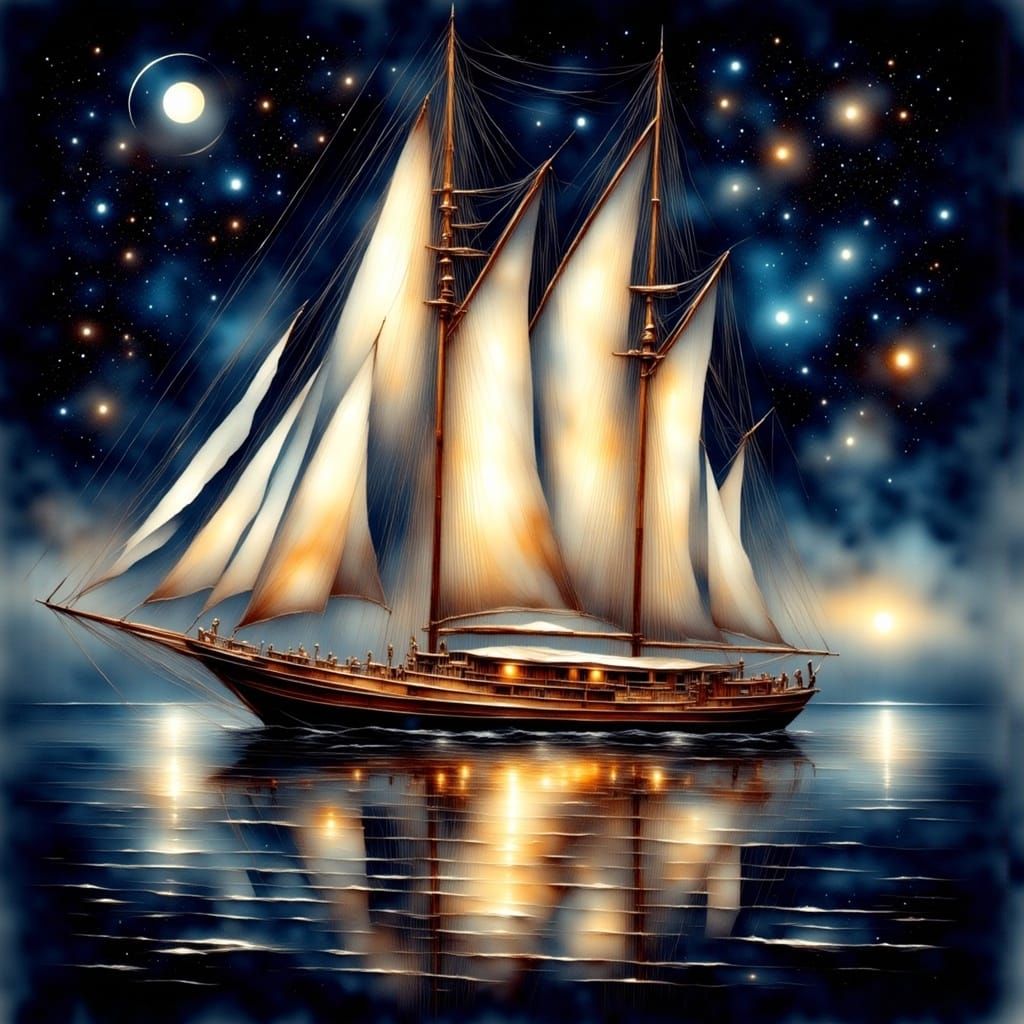 A boat floating  by @Ayla X