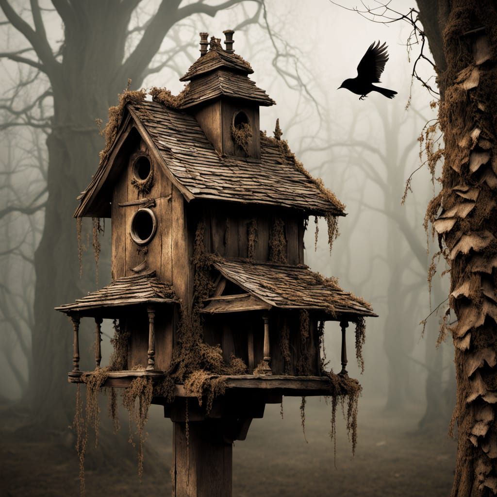 gothic birdhouse  by @KiwiJellyBean