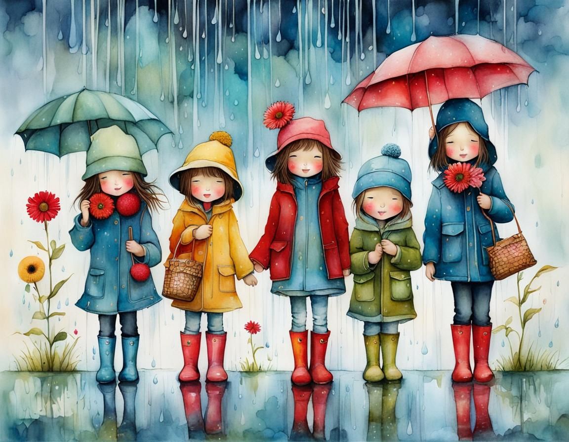 sweet flowers in the rain  by @Amy 