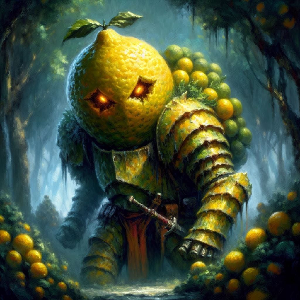 Lemon Golem Knight - Protector of the Tree (AD&D 2e)