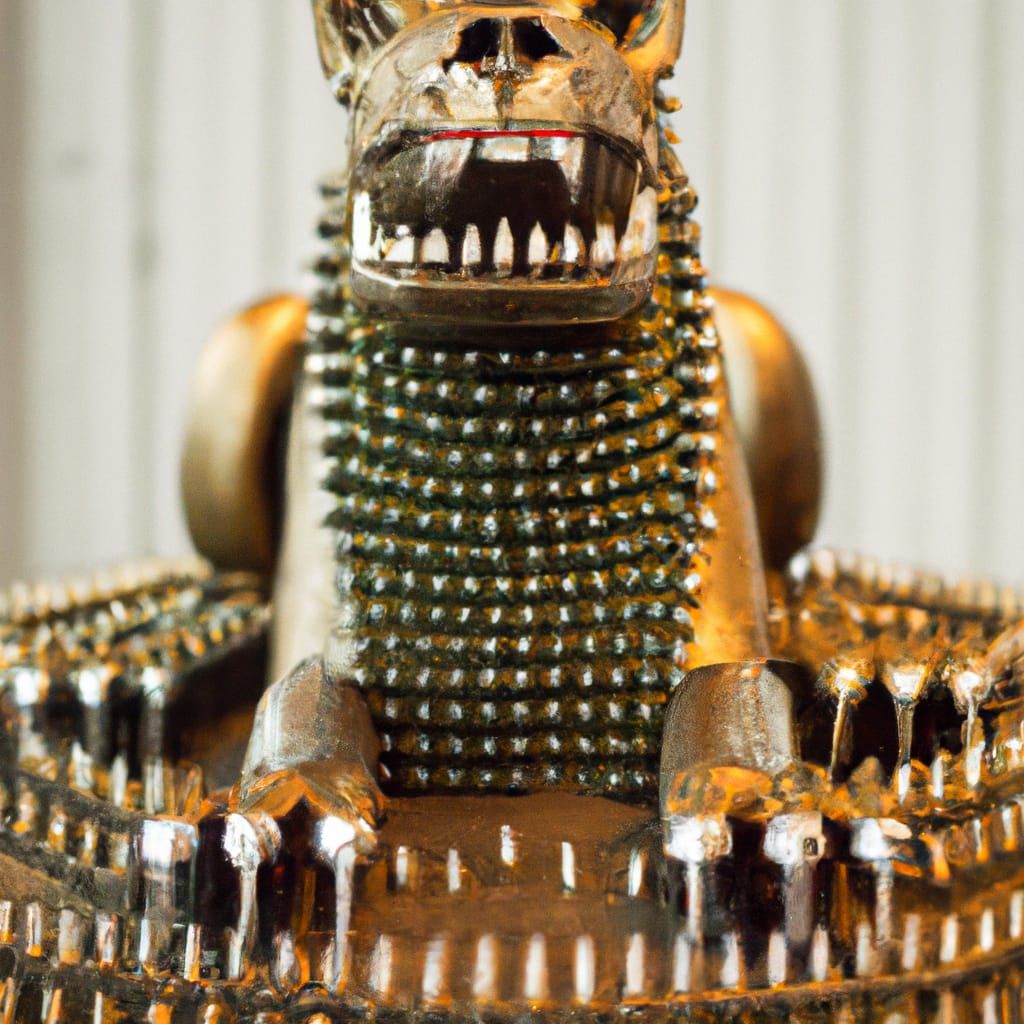 the brass beast on a throne of bullets AI Generated Artwork