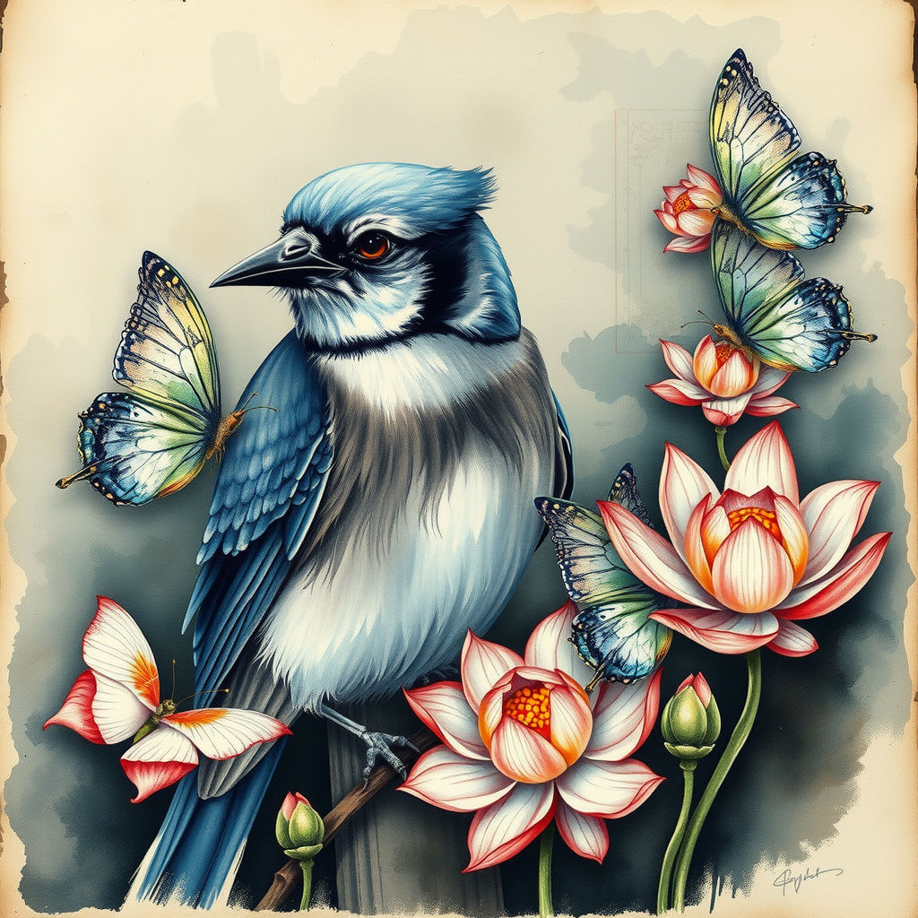 Painting bluejay