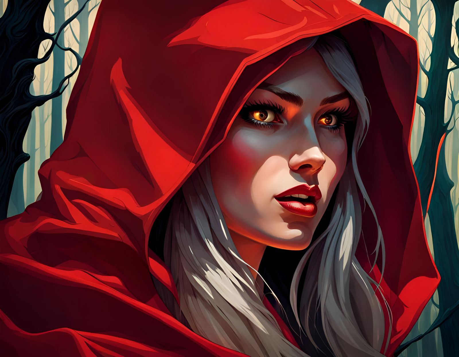 Red Riding Hood have a secret🔥 - AI Generated Artwork - NightCafe Creator