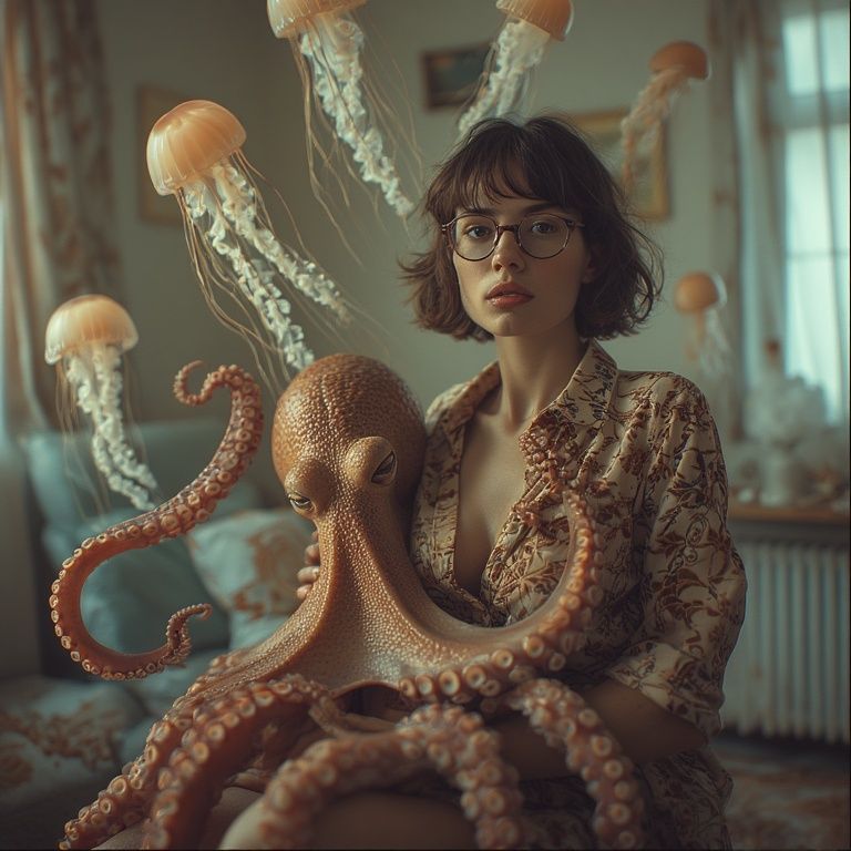 Portrait with octopus